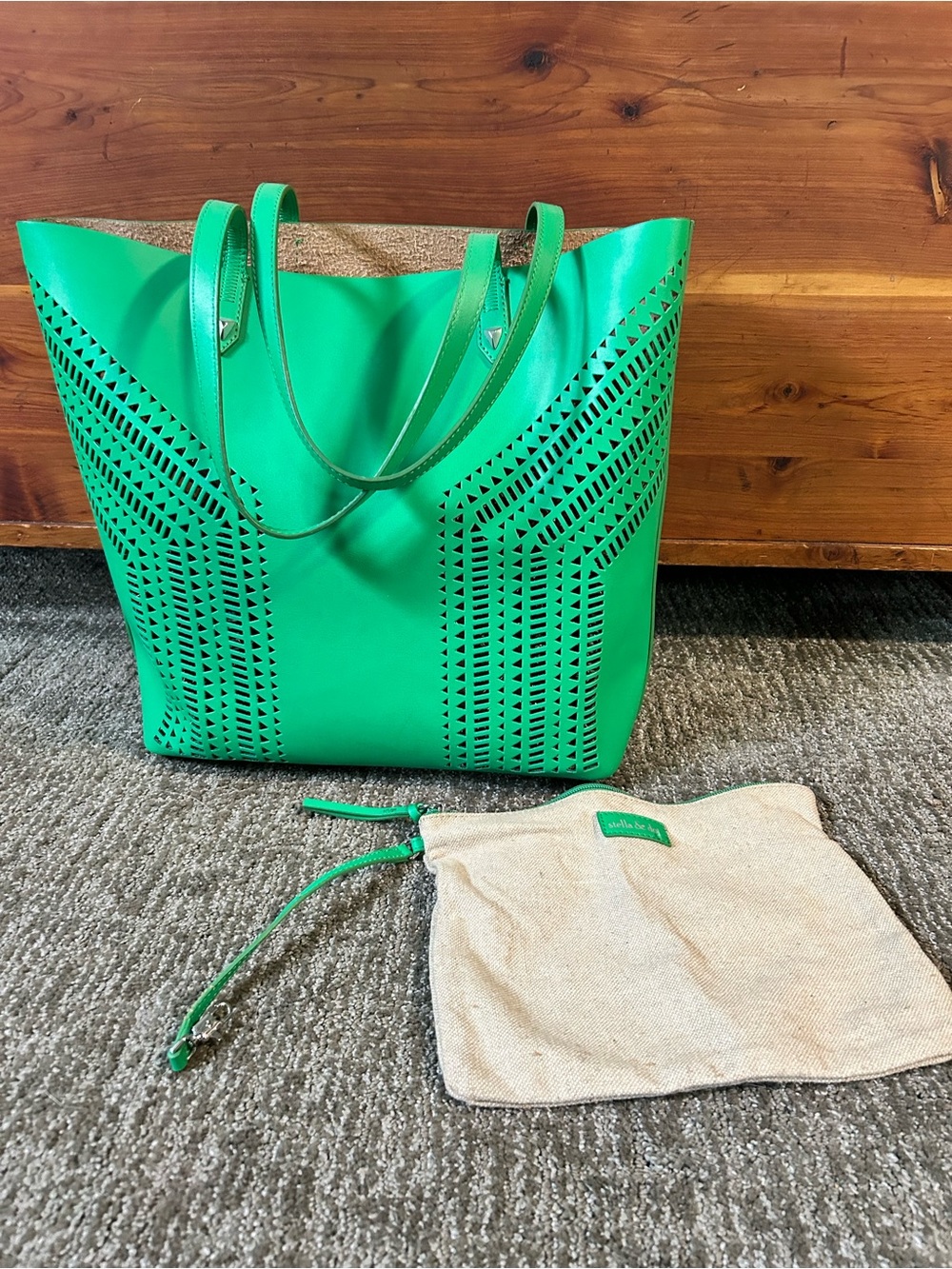 Green Laser-Cut Tote Bag